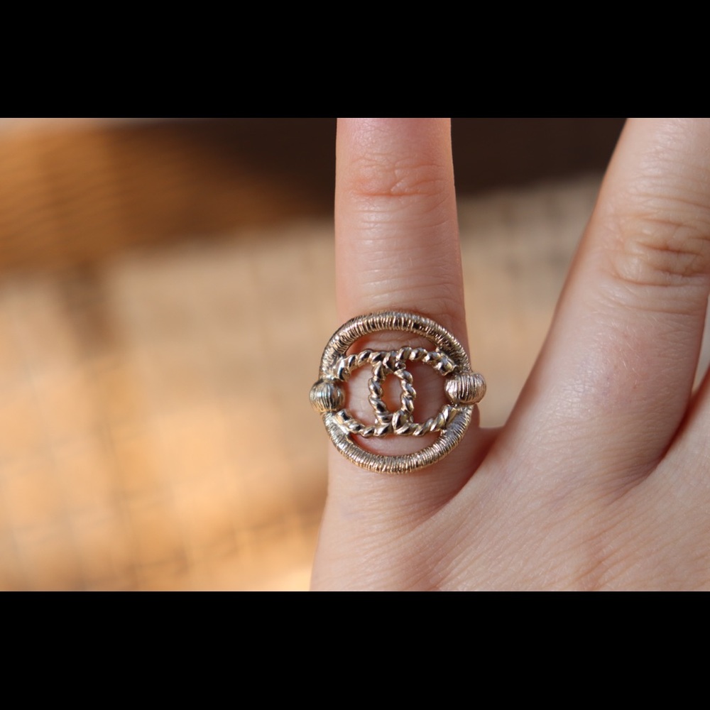 Authentic Chanel CC Costume Jewelry Gold Ring